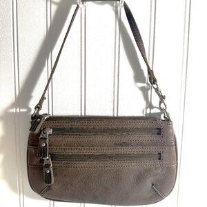Vintage Fossil Brown Leather Shoulder Handbag Purse 133330 1109SL2545